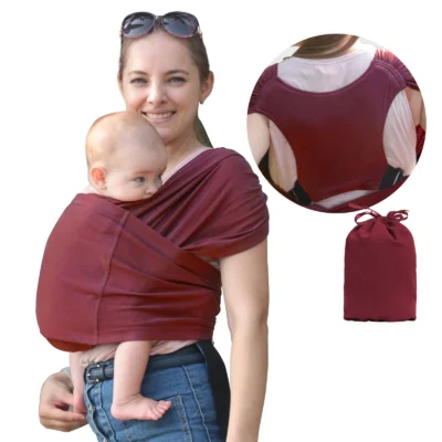 Baby Wrap Carrier Organic, for Newborn 35 lbs,Red