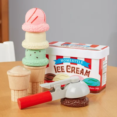 Scoop and Stack Ice Cream Cone Magnetic Pretend Play Set