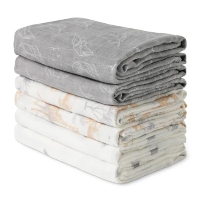 Organic Cotton Muslin Swaddle Blankets 6-Pack, 28 X 28