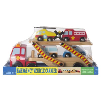 Wooden Emergency Carrier Truck With 1 Truck and 4 Vehicles