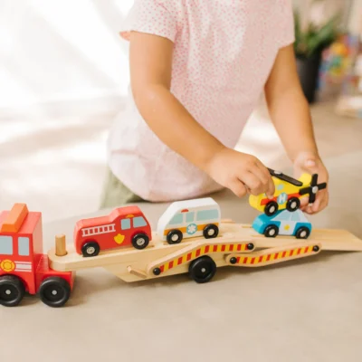 Wooden Emergency Carrier Truck With 1 Truck and 4 Vehicles